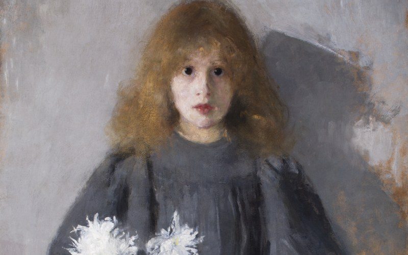 Olga Boznańska, Dziewczynka z chryzantemami (fragment obrazu), 1894